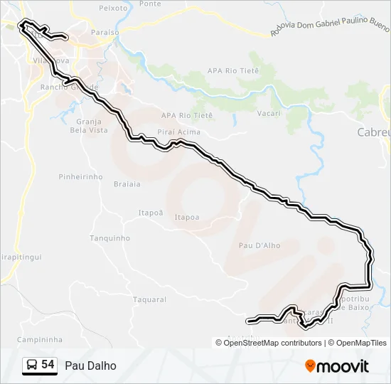 54 Bus Line Map
