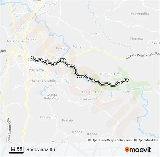 55 Bus Line Map