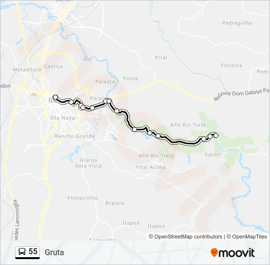 55 Bus Line Map
