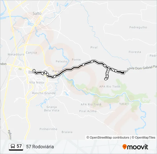 57 Bus Line Map