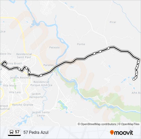 Mapa de 57 de autobús