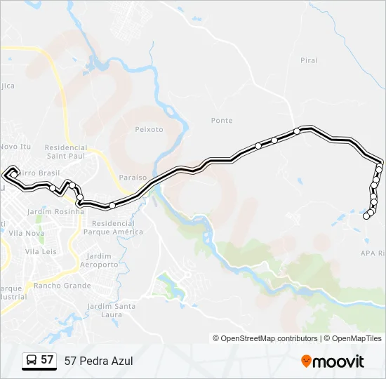57 Bus Line Map