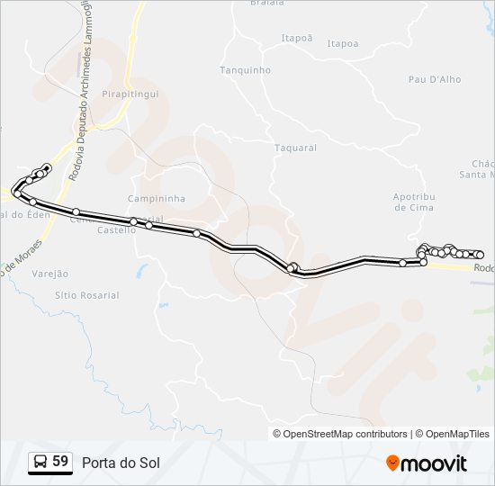 Mapa de 59 de autobús