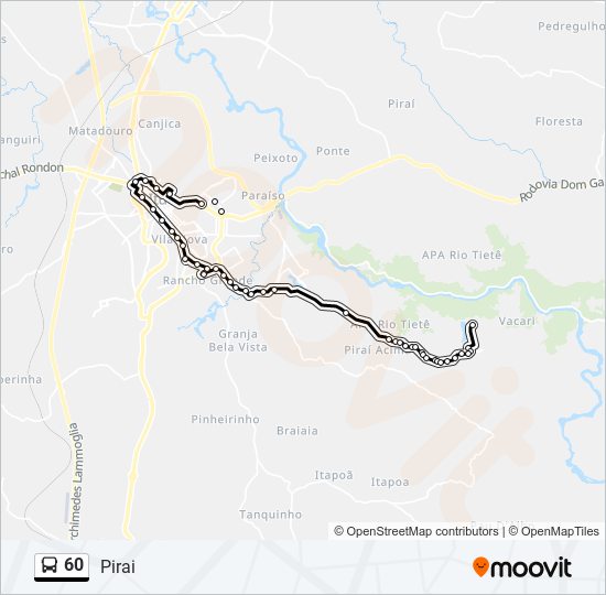 Mapa de 60 de autobús