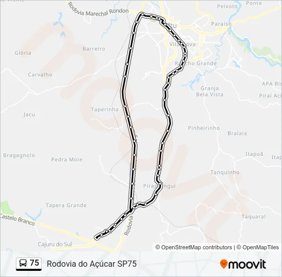 75 Bus Line Map