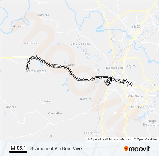 Mapa da linha 03.1 de ônibus