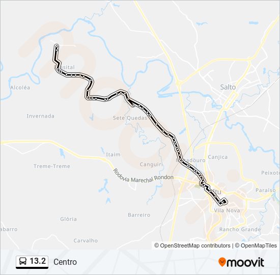 Mapa de 13.2 de autobús