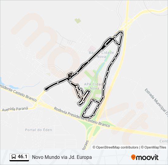 Mapa de 46.1 de autobús