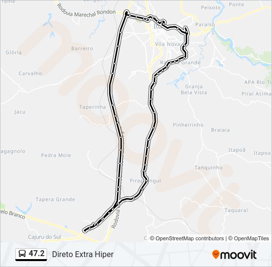Mapa da linha 47.2 de ônibus