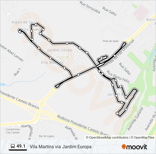 Mapa de 49.1 de autobús