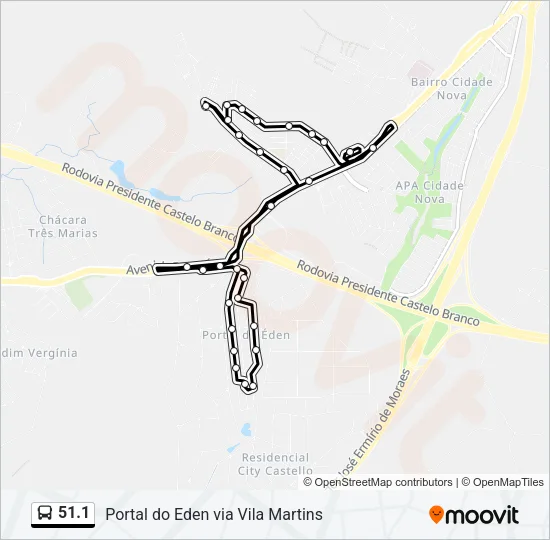 51.1 Bus Line Map