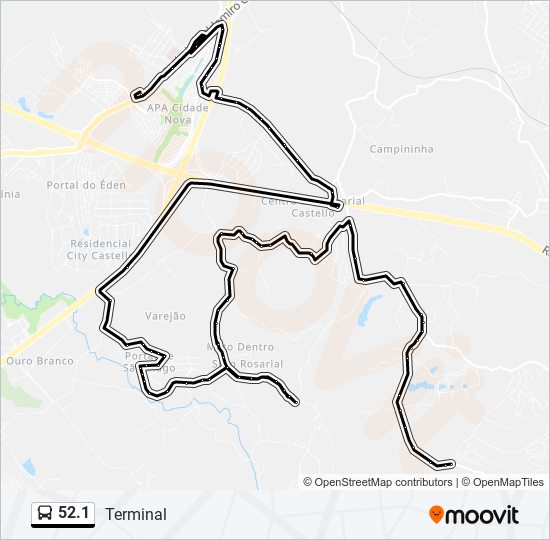 Mapa de 52.1 de autobús