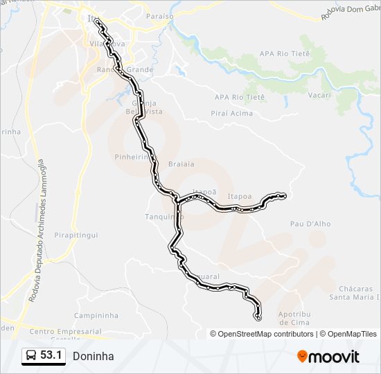 53.1 bus Line Map