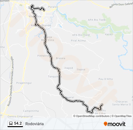 54.2 bus Line Map