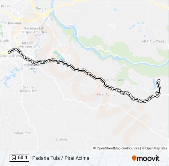 60.1 bus Line Map