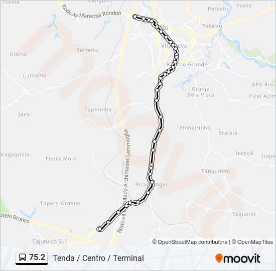 Mapa de 75.2 de autobús