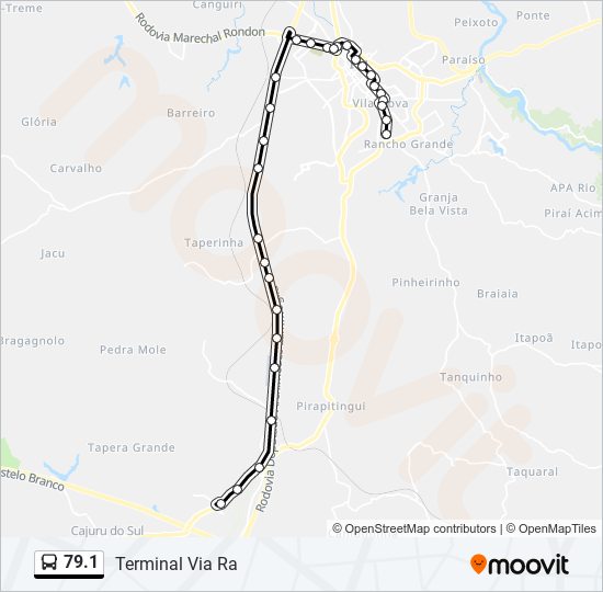 Mapa da linha 79.1 de ônibus