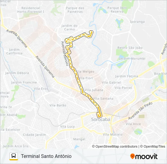 57 GUAÍBA Bus Line Map