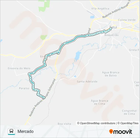 Mapa da linha L01 ENXOVIA de ônibus
