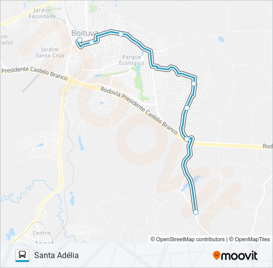 Mapa de 004 SANTA ADÉLIA de autobús