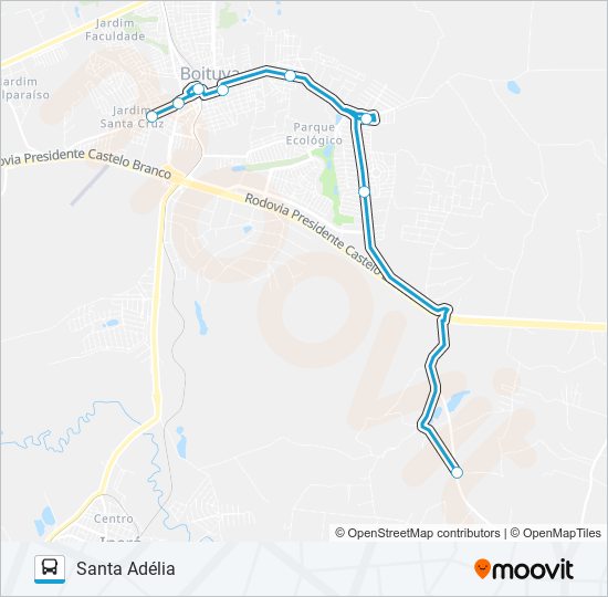 Mapa de 004 SANTA ADÉLIA de autobús