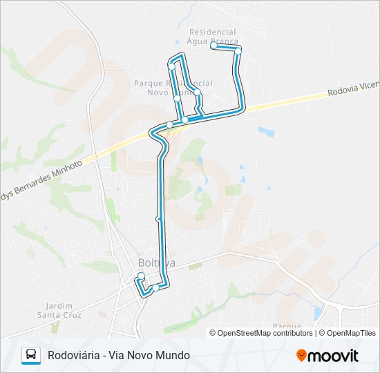 Mapa de 007 EXPRESSA - RODOVIÁRIA / ÁGUA BRANCA / NOVO MUNDO de autobús