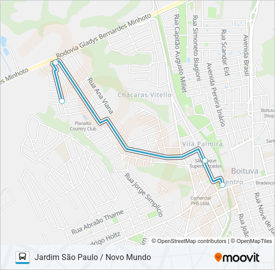 001 JARDIM SÃO PAULO / NOVO MUNDO bus Line Map