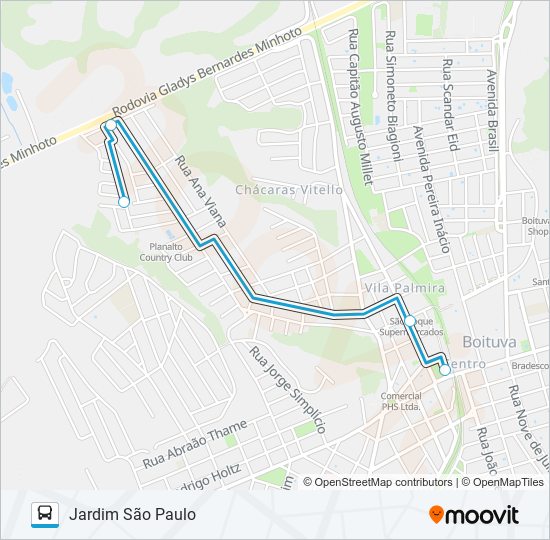 Mapa de 001 JARDIM SÃO PAULO / NOVO MUNDO de autobús