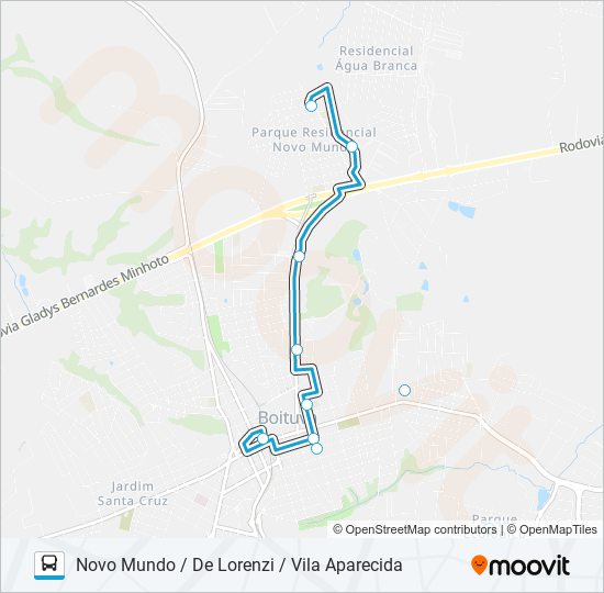 Mapa de 003 NOVO MUNDO / DE LORENZI / VILA APARECIDA de autobús
