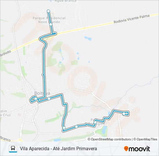 Mapa de 003 NOVO MUNDO / DE LORENZI / VILA APARECIDA de autobús