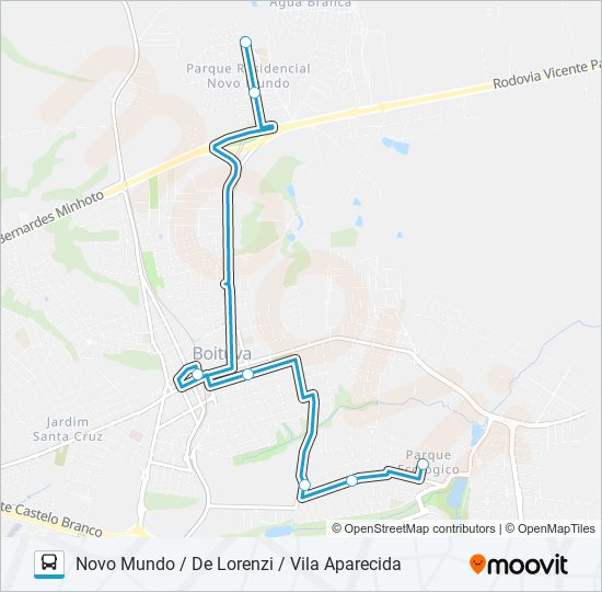 003 NOVO MUNDO / DE LORENZI / VILA APARECIDA bus Line Map