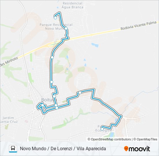 003 NOVO MUNDO / DE LORENZI / VILA APARECIDA bus Line Map