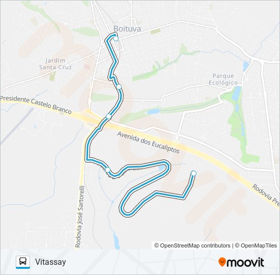 Mapa da linha 017 VITASSAY de ônibus