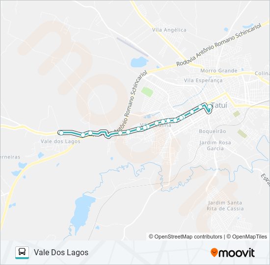 Mapa da linha L07 SANTISTA / JARDIM LÍRIO / AMERICANA de ônibus
