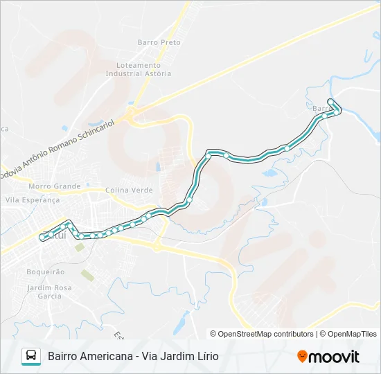 L07 SANTISTA / JARDIM LÍRIO / AMERICANA Bus Line Map