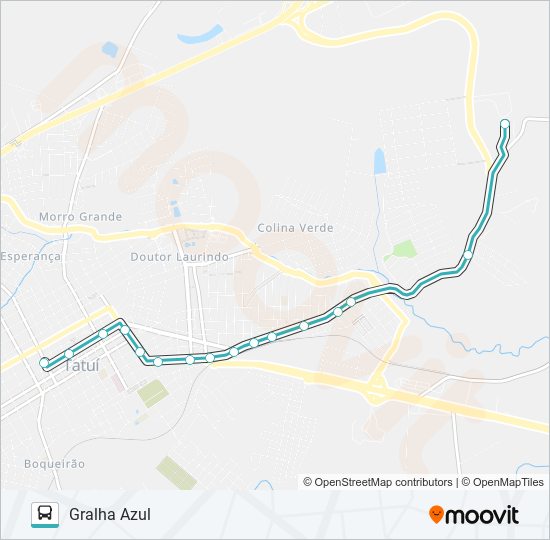Mapa da linha L02 GRALHA AZUL de ônibus