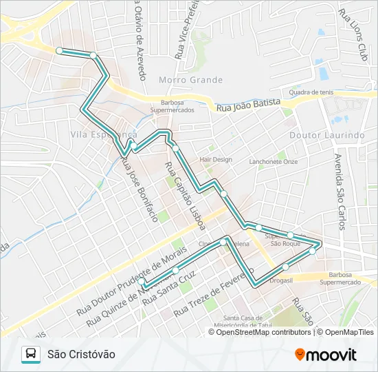 L08 SÃO CRISTÓVÃO / ASTÓRIA Bus Line Map