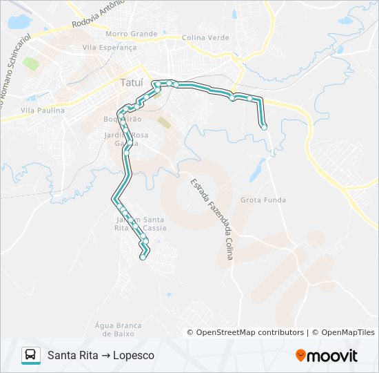 Mapa da linha L12 SANTA RITA de ônibus