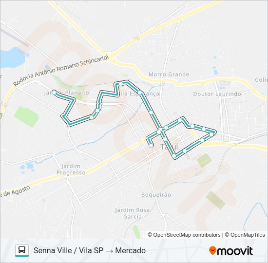 Mapa da linha L09 VILA ESPERANÇA / JARDIM WANDERLEY de ônibus