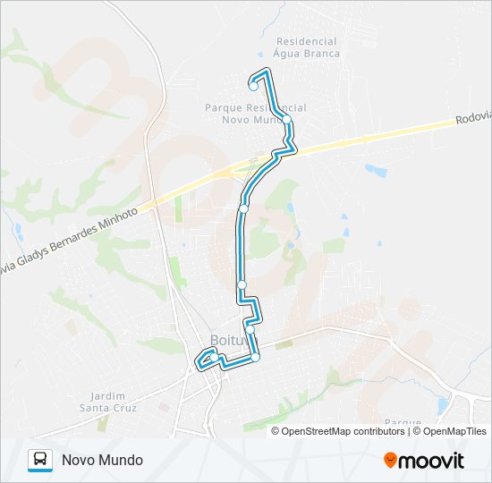 Mapa da linha 007 EXPRESSA - RODOVIÁRIA / NOVO MUNDO de ônibus