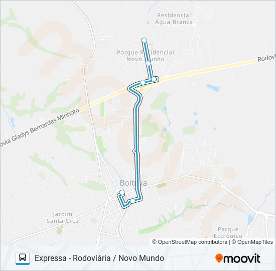 007 EXPRESSA - RODOVIÁRIA / NOVO MUNDO bus Line Map