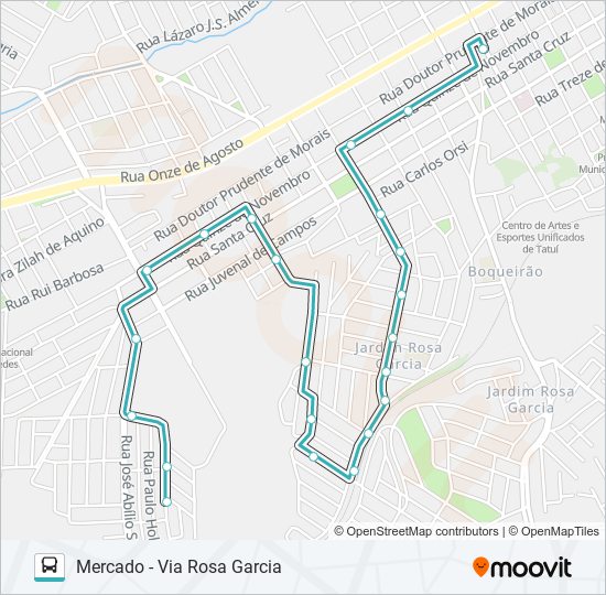 Mapa da linha L04 INOCOOP de ônibus