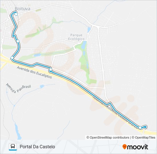 Mapa de 017 PORTAL DA CASTELO de autobús