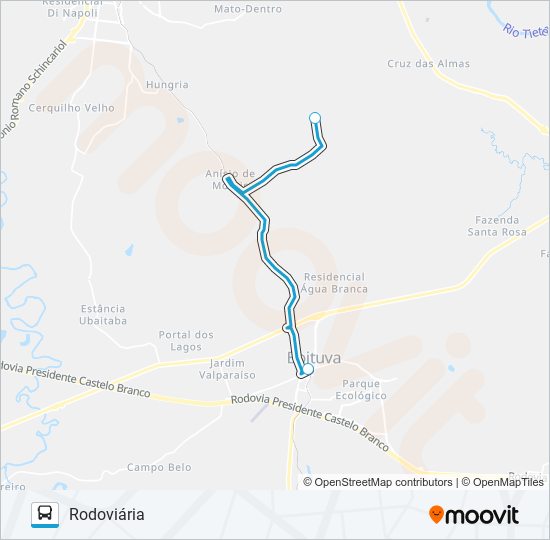 Mapa de 016 SANTA CRUZ de autobús