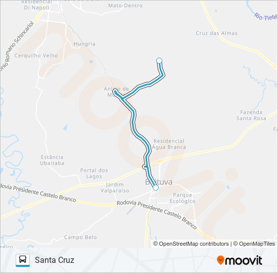 Mapa de 016 SANTA CRUZ de autobús