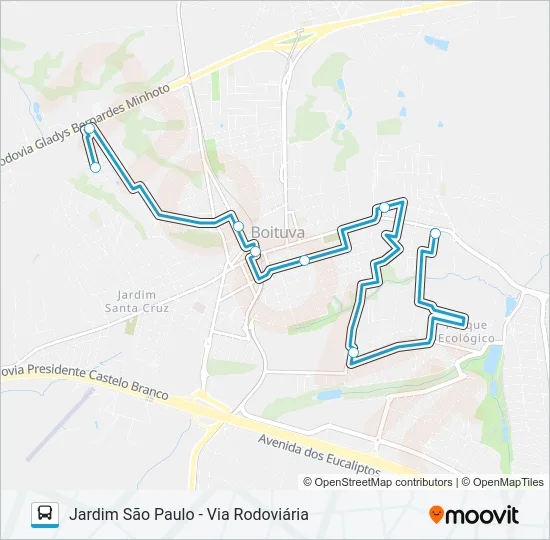 002 VILA APARECIDA / DE LORENZI / JARDIM SÃO PAULO Bus Line Map