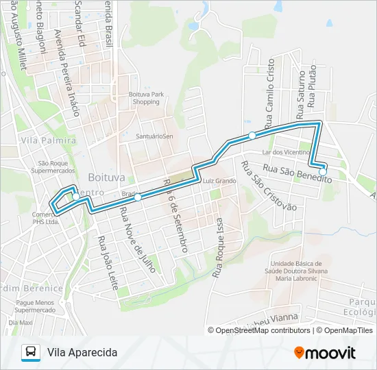 002 VILA APARECIDA / DE LORENZI / JARDIM SÃO PAULO Bus Line Map