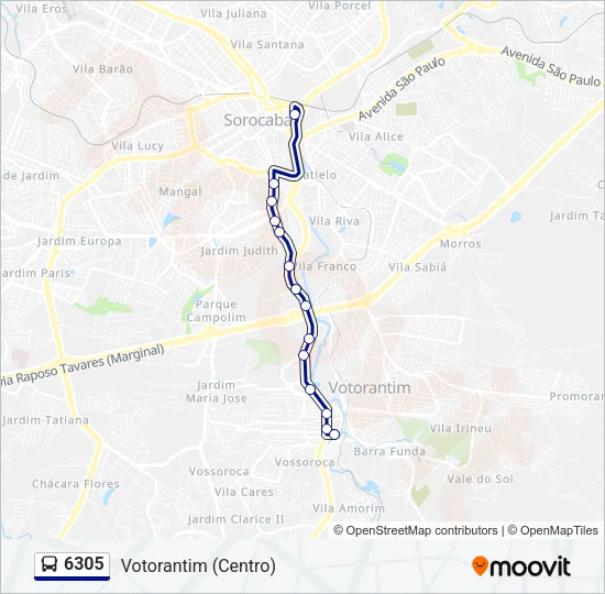 6305 Bus Line Map