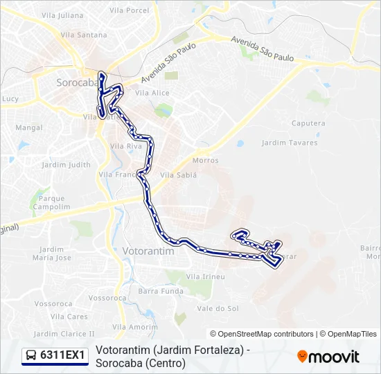 6311EX1 Bus Line Map