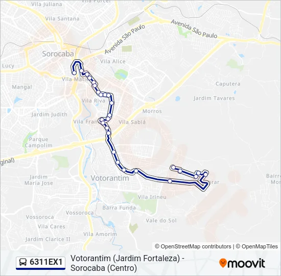 6311EX1 Bus Line Map